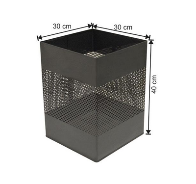 Arı Metal Çöp Kovası Ofis Kare Delikli Boyalı 1454