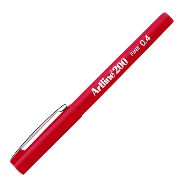 Artline Fine Keçe Uçlu Yazı Kalemi Uç 0.4mm 200N Kırmızı - Thumbnail