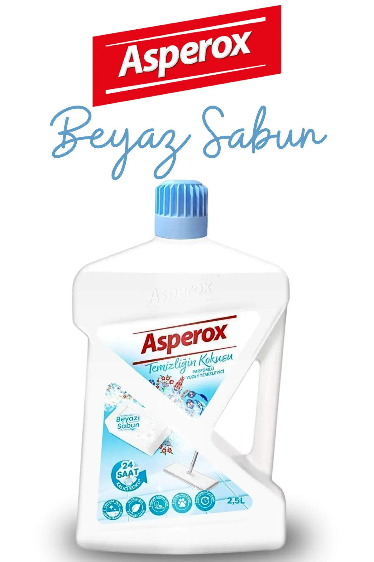 Asperox Yüzey Temizleyici 2.5 lt Temizliğin Kokusu Beyaz Sabun Kokulu - Thumbnail