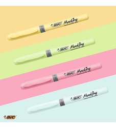 Bic Fosforlu Kalem Brite Liner Set Grip Pastel 4 lü - Thumbnail