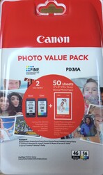 Canon PG-46 CL-56 Multipack 2'li Mürekkep Kartuş 50 adet 10x15 Fotoğraf Kağıdı Hediyeli - Thumbnail