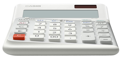 Casio DE-12E-WE Beyaz 12 Hane Masa Üstü Ergonomik Tuşlu Hesap Makinesi