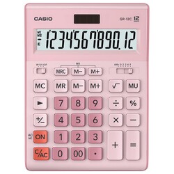 Casio GR-12C-PK 12 Hane Pembe Masa Üstü Hesap Makinesi - Thumbnail