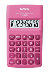 Casio HL-815L-PK 8 Hane Pembe Cep Tipi Hesap Makinesi - Thumbnail