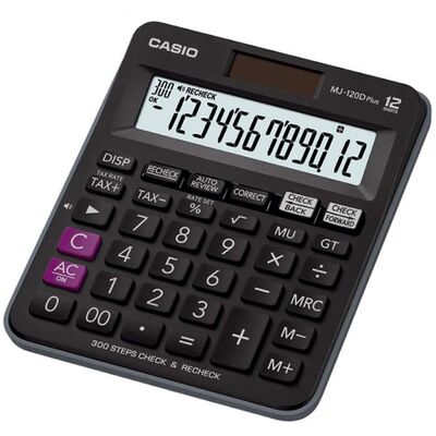 Casio MJ-120D Plus MAVİ İşlem Kontrollü Mavi 12 Hane Masa Üstü Hesap Makinesi