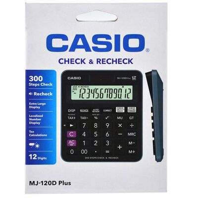 Casio MJ-120D Plus MAVİ İşlem Kontrollü Mavi 12 Hane Masa Üstü Hesap Makinesi