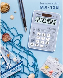 Casio MX-12B-LB Açık Mavi 12 Hane Masa Üstü Hesap Makinesi - Thumbnail