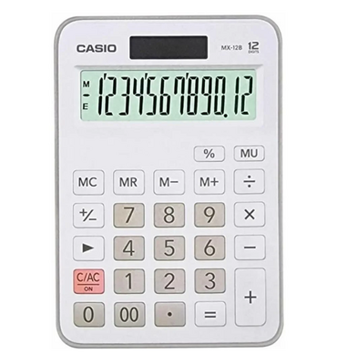 Casio MX-12B-WE Beyaz 12 Hane Masa Üstü Hesap Makinesi