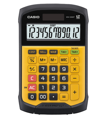 Casio WM-320MT 12 Hane Suya-Toza Dayanıklı Masa Üstü Hesap Makinesi