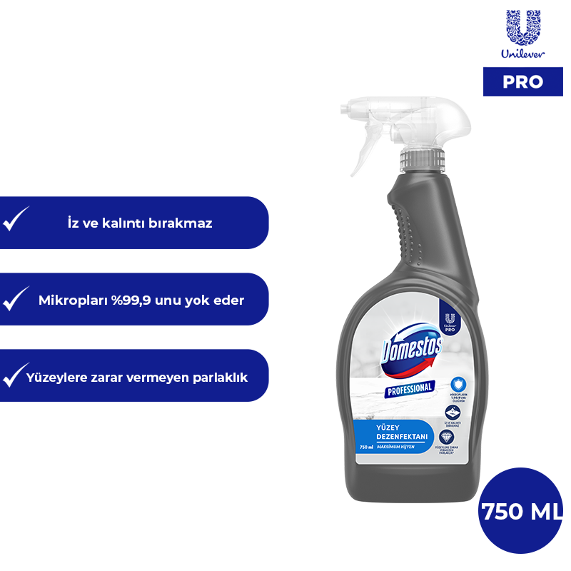 Domestos U-PRO Professional Yüzey Dezenfektanı 750ml - Thumbnail