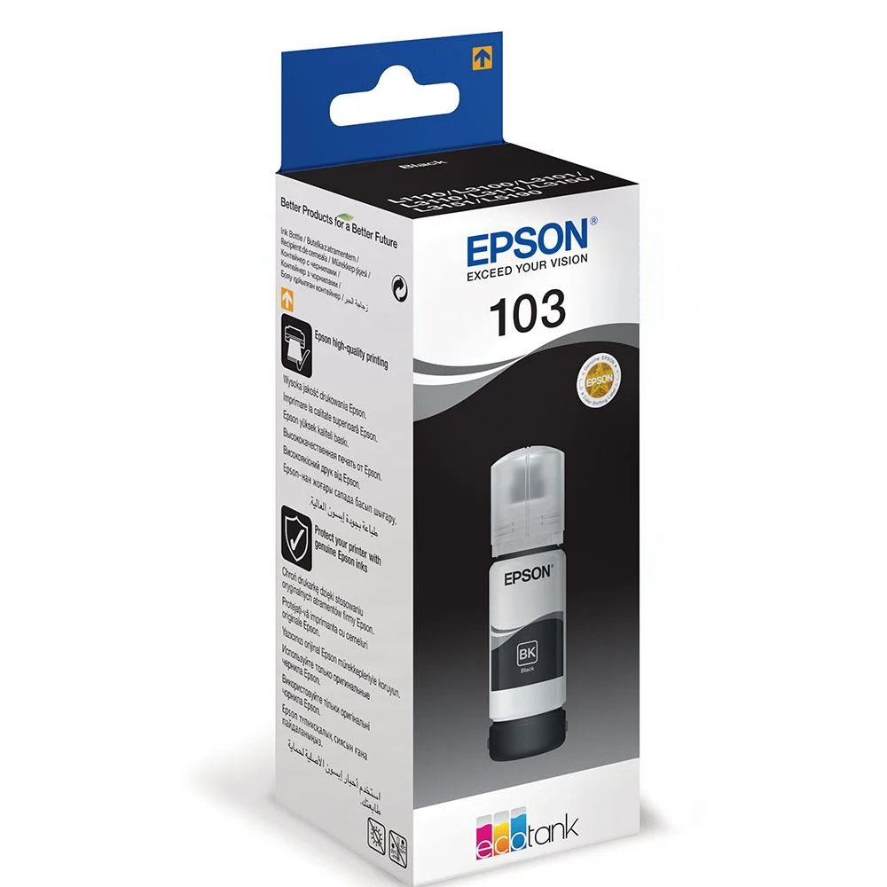 Epson 103 Mürekkep Şişe C13T00S14A Siyah 70ml