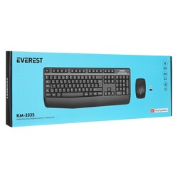 Everest KM-3335 Siyah Ikisi bir arada 2 in 1 Kablosuz Q Multimedia Klavye + Mouse Set - Thumbnail