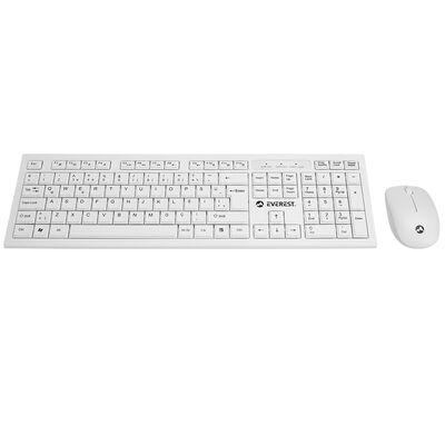 Everest KM-6121 Beyaz Kablosuz Q Slim Klavye + Mouse Set