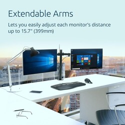 Kensington SmartFit Ergo Çift Monitör Kolu K55409WW - Thumbnail