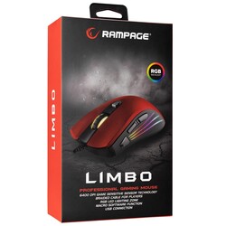 Rampage SMX-R33 LIMBO Makrolu Siyah-Kırmızı 6400dpi RGB Ledli Gaming Oyuncu Mouse - Thumbnail