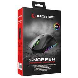 Rampage SMX-R53 SNAPPER Usb Siyah 7200 dpi RGB Aydınlatmalı Gaming Oyuncu Mouse - Thumbnail