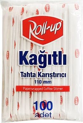 Roll-Up Ahşap Karıştırıcı Kağıt Sargılı 11cm 100lü