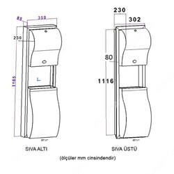 Rulopak Ankastre Kombine Havlu Makinesi Seti Sıva Üstü 301102 - Thumbnail