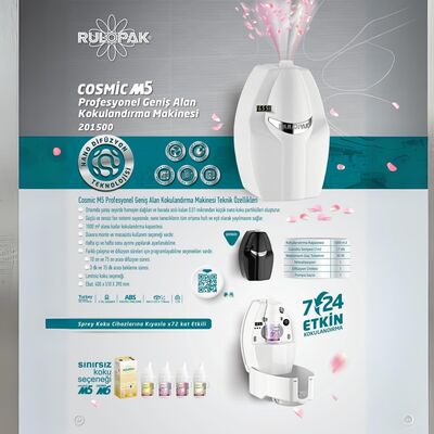 Rulopak Cosmic M5 Profesyonel Kokulandırma Makinesi Beyaz 201500